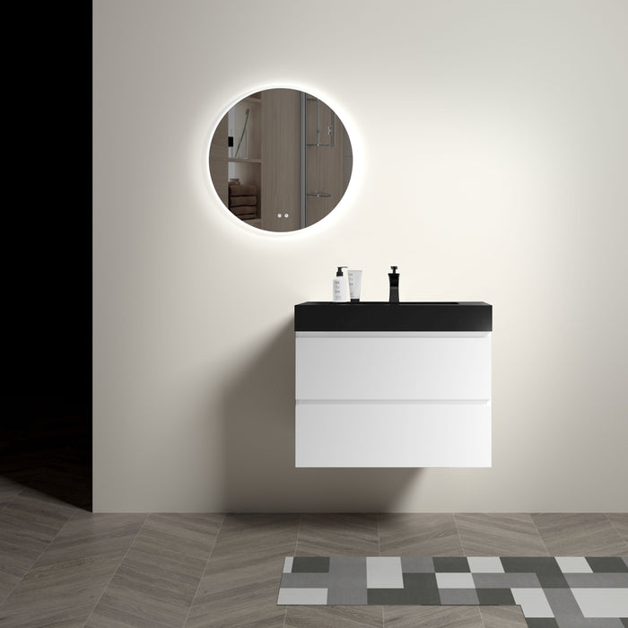 Alice - Bathroom Vanity With Large Storage, Sink Wall Mounted Floating Bathroom Vanity For Modern Bathroom, One-Piece Sink Basin Without Drain And Faucet