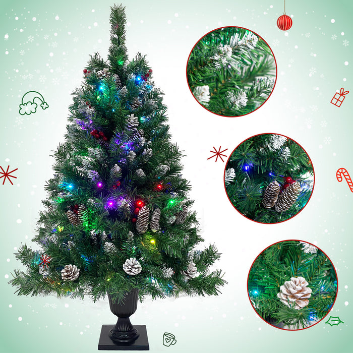 Pre-lit Christmas Tree 4-Piece Set - Dark Green