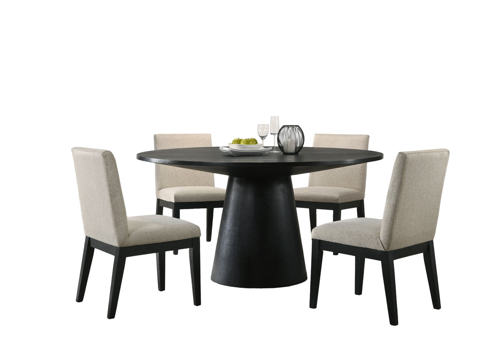 Jasper - Wide Contemporary Round Dining Table Set