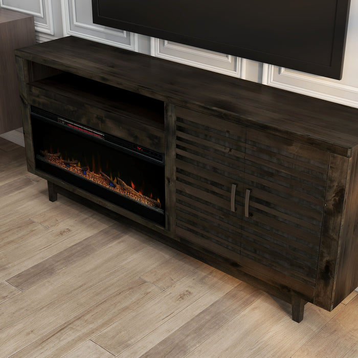 Avondale - 83" Electric Fireplace TV Console, For TVs Up To 95" - Charcoal Brown