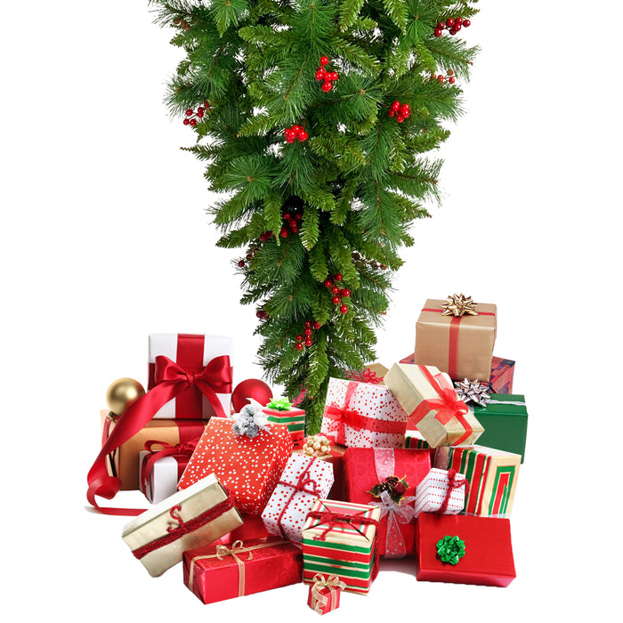 7.4 ft Upside Down Christmas Tree - Green