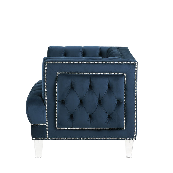 Ansario - Velvet Chair - Blue