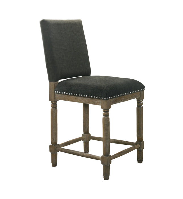 Everton - 19.5" Fabric Counter Height Chair With Nailhead Trim - Gray