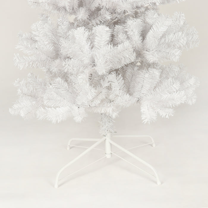 7.5FT White Slim Artificial Christmas Tree  Includes Foldable Metal Stand - White