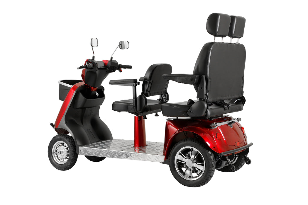 Electric Mobility Recreational Travel Scooter For Adults, Mobility Scooters For Seniors, 4 Wheel Powered Mobility Scooters - Red