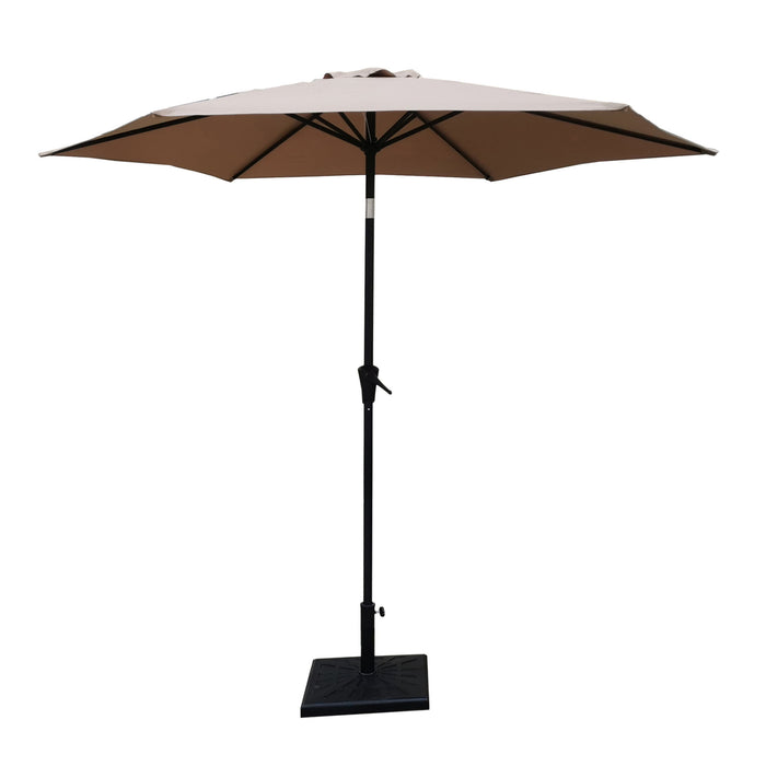 8.8' Outdoor Aluminum Patio Umbrella With 42 Pound Square Resin Umbrella Base