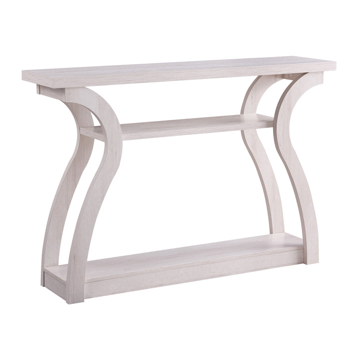 3 Tier Shelf White Oak Entryway Console Table - White Oak