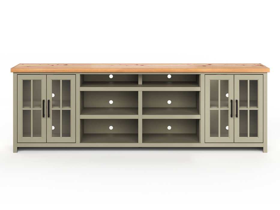 Vineyard - 96" TV Stand - Sage Green / Fruitwood