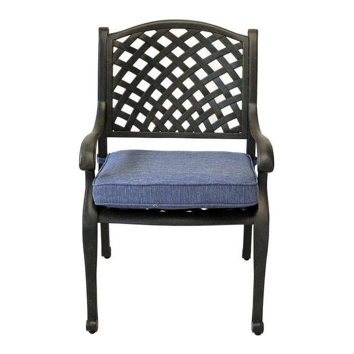 Sparta - Modern Dining Arm Chair - Navy Blue