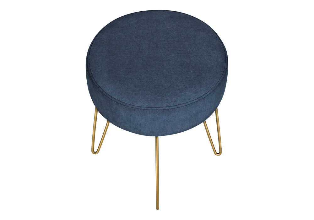 Ottoman, Pouf, Footrest, Foot Stool, Round Gold Metal Legs, Contemporary, Modern