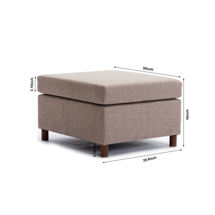 Single Movable Ottoman For Modular Sectional Sofa Couch Without Storage Function, Cushion Covers Removable And Washable