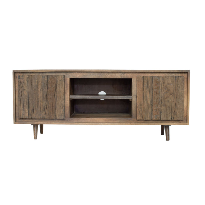 TV Cabinet With Recycle Wood 2 Door - Brown