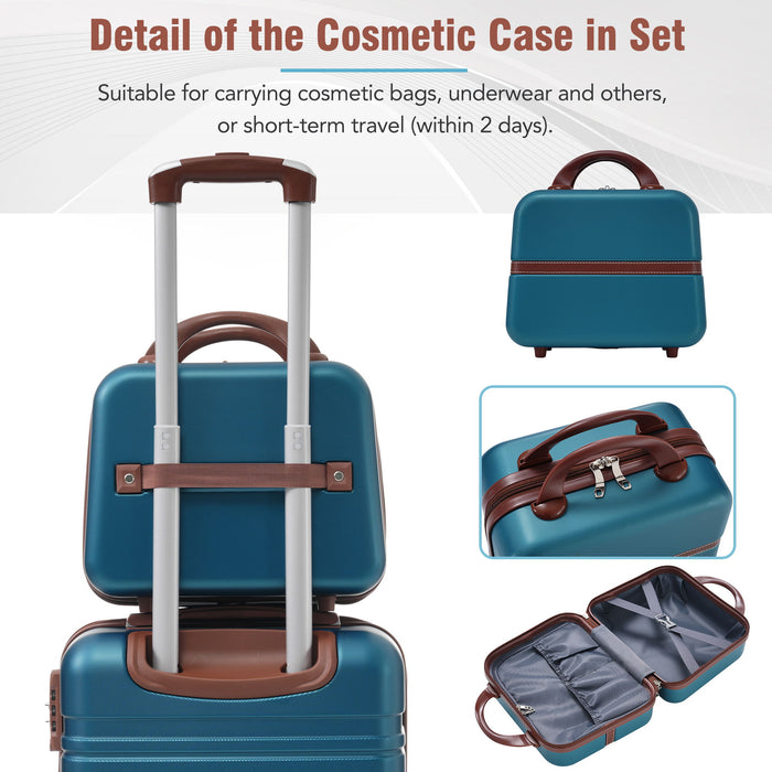 Hardshell Luggage Sets 4 Pieces 20" / 24" / 28" Luggages And Cosmetic Case Spinner Suitcase With Tsa Lock Lightweight