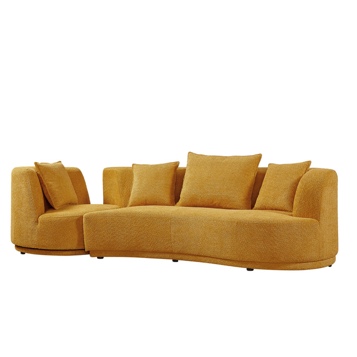 Living Room Sofa Set With Luxury Teddy Fleece, 2 Seater, Armchair Swivel 360°