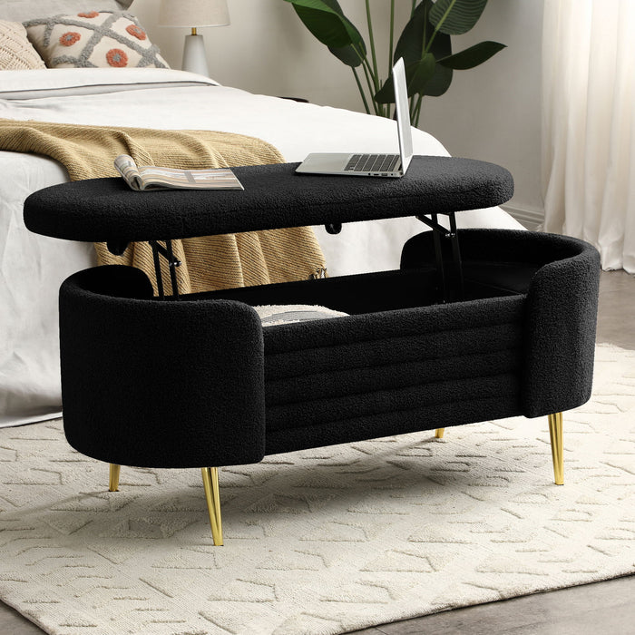 Modern Upholstered End Of Bed Bench With Large Storage