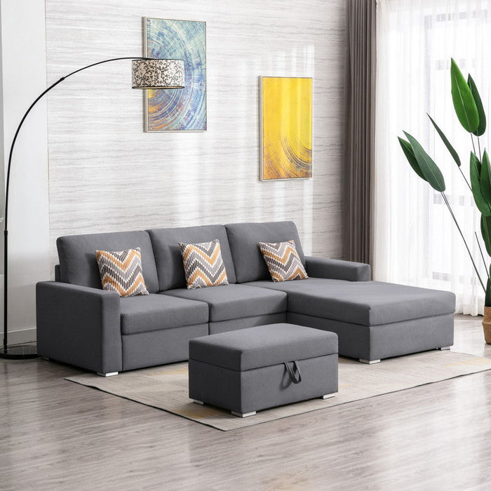 Nolan - 4 Piece Reversible Sectional Sofa Chaise With Interchangeable Legs