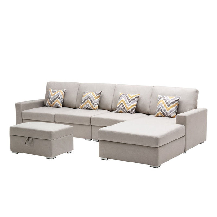 Nolan - Fabric 5 Piece Sectional Sofa With Interchangeable Legs