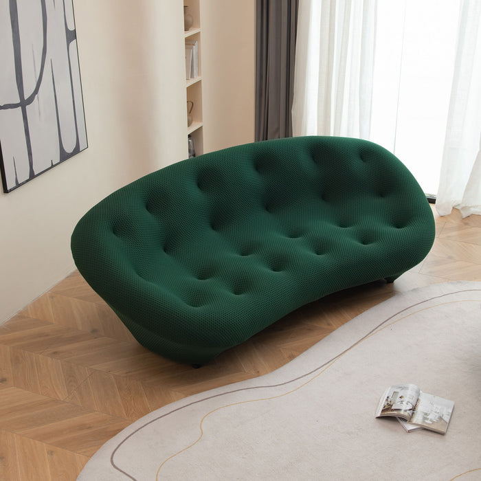 Modern Curved Living Room Sofa - Green