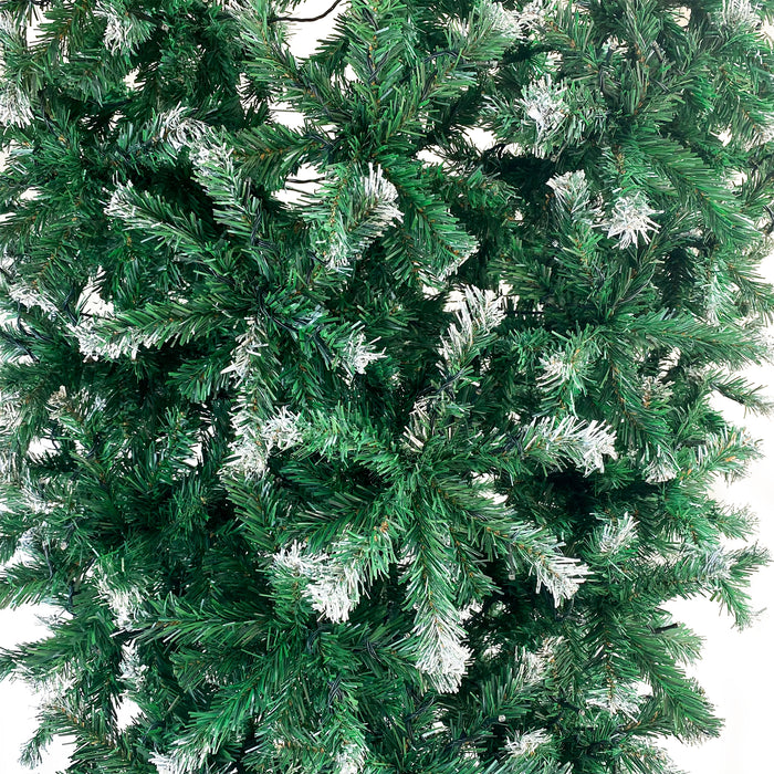 7.4ft Upside Down Christmas Tree LED Warm White Lights - Green