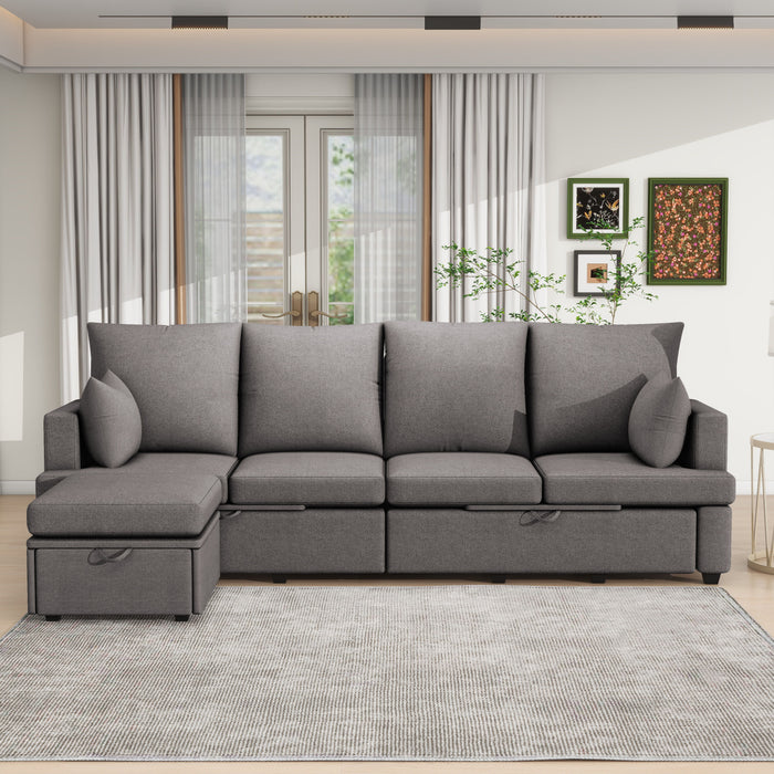 Modern Modular Sofa, Chenile Sectional Couch Set With 2 Pilows Included, Freely Combinable Indoor Funiture For Living Room, Apartment, Office