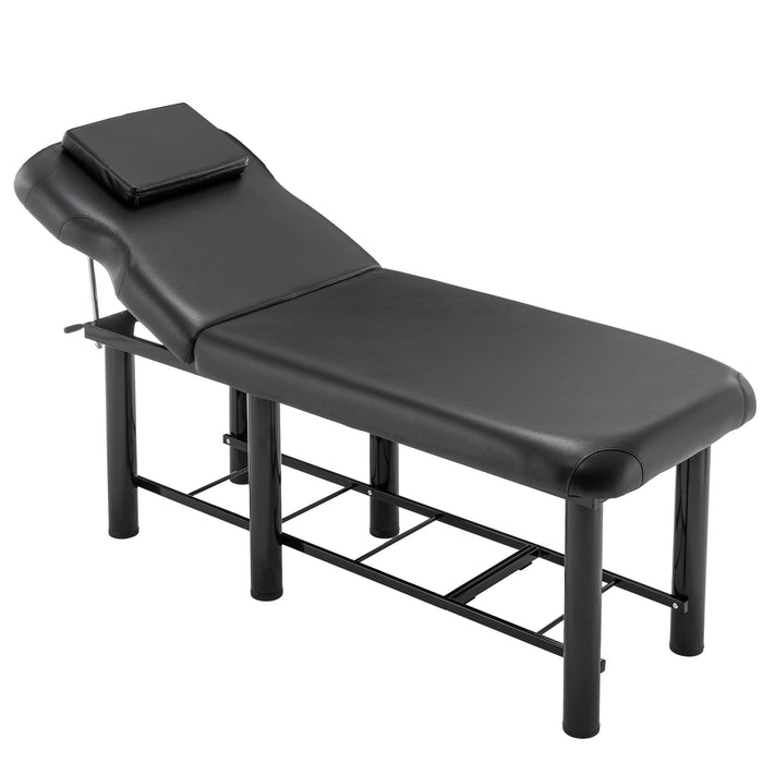 Professioanl Massage Table, Backrest Adjustable, Removable Headrest, Bottom Shelf Storage, Memory Foam Layer Salon Bed