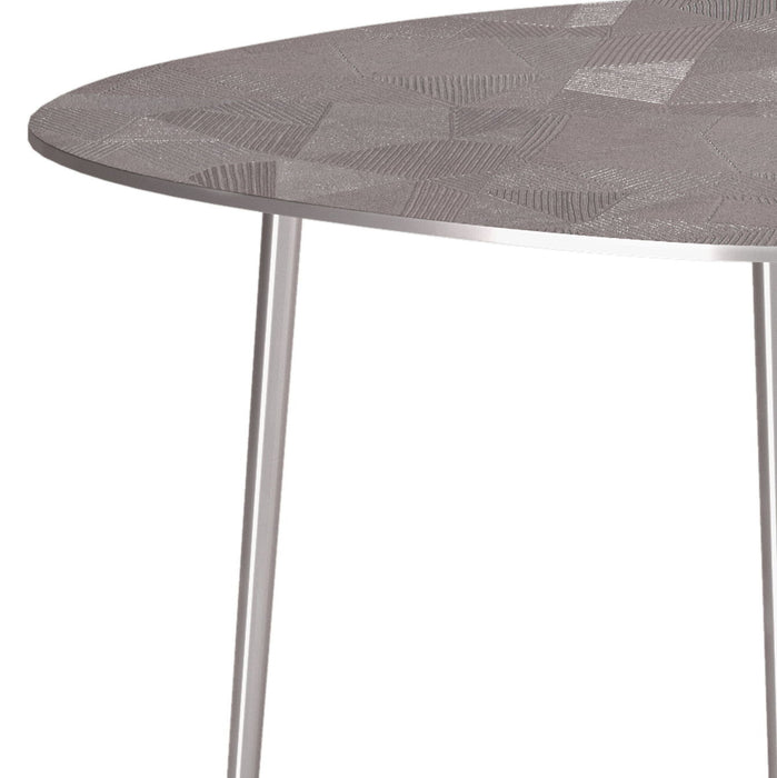 Shelton - 2 Pc Metal Nesting Table - Nickel