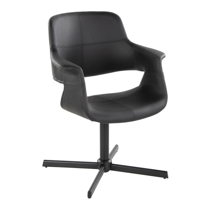 Vintage Flair - Mid-Century Modern Swivel Chair With X - Pedestal - Black