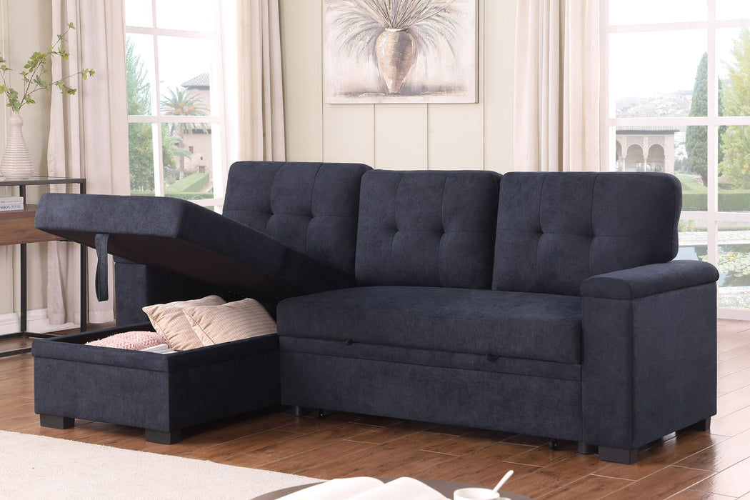 Lucca II  - 84.5"W Reversible Sleeper Sectional Sofa with Storage Chaise