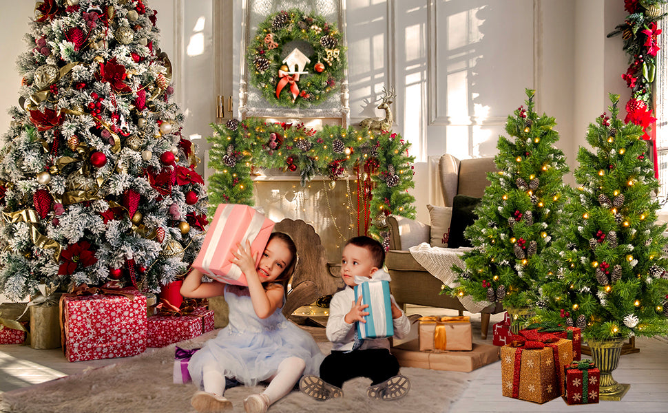 Pre-lit Christmas Tree with LED Lights - Green