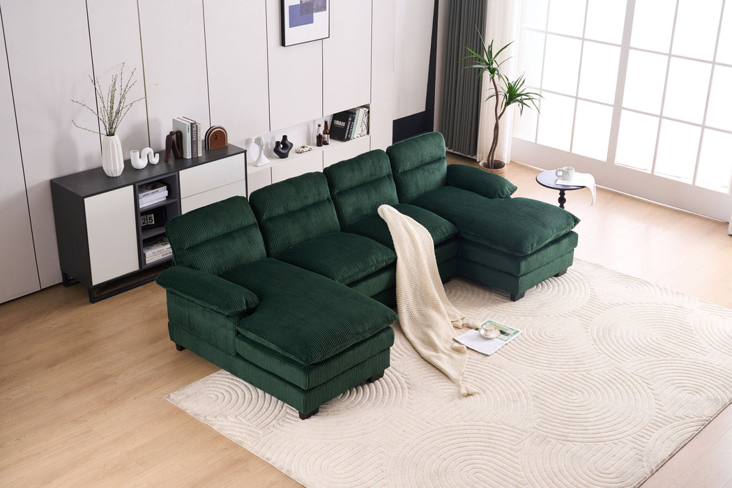 U-Shaped Profile Sofa, Including Two Single Seats And Two Chaise, Modular Sofa, Corduroy Sofa