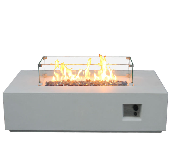 Outdoor Concrete Propane Gas Rectangle Fire Pit Table