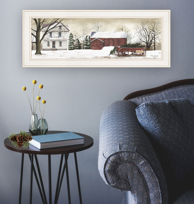 "Christmas Trees Framed Print - White Frame