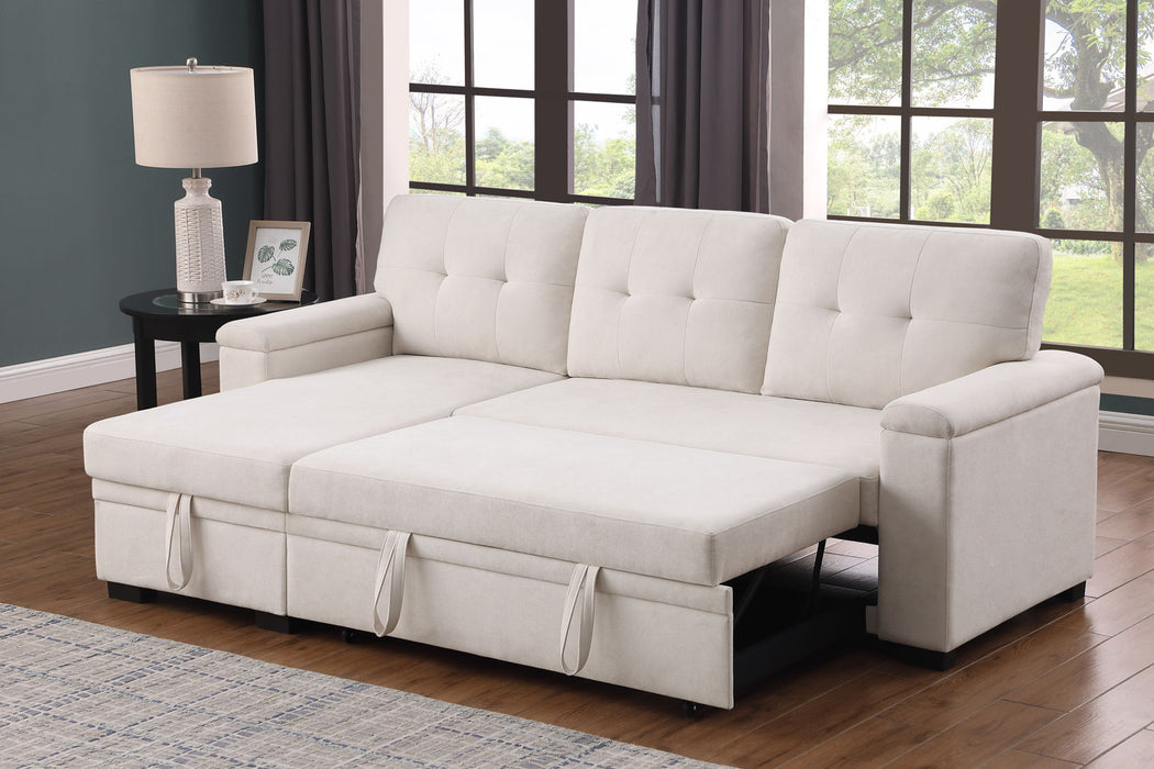 Lucca II  - 84.5"W Reversible Sleeper Sectional Sofa with Storage Chaise