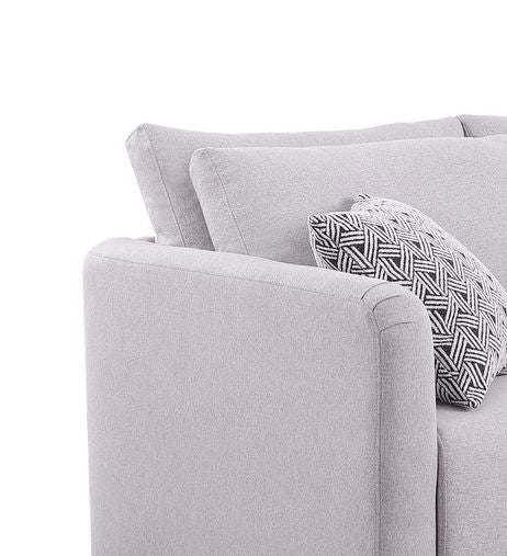 Penelope - Fabric Loveseat With Pillows - Light Gray