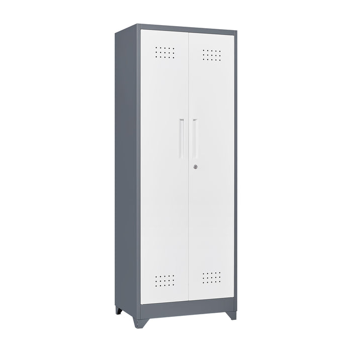 Metal Storage Cabinets, Cleaning Tool Cabinet With Locking Door, Tall Broom Tool Organizer And Storage, Large Storage Cabinet For Kitchen