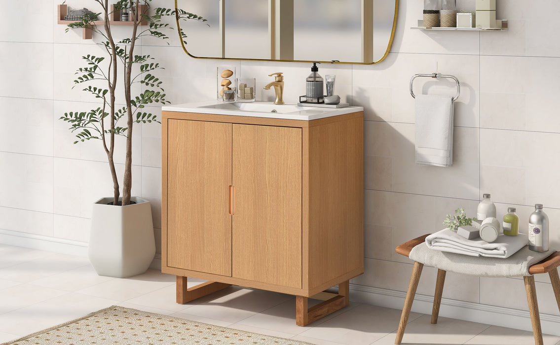 Bathroom Vanity Set With Sink, Combo Cabinet, Bathroom Storage Cabinet, Solid Wood Frame