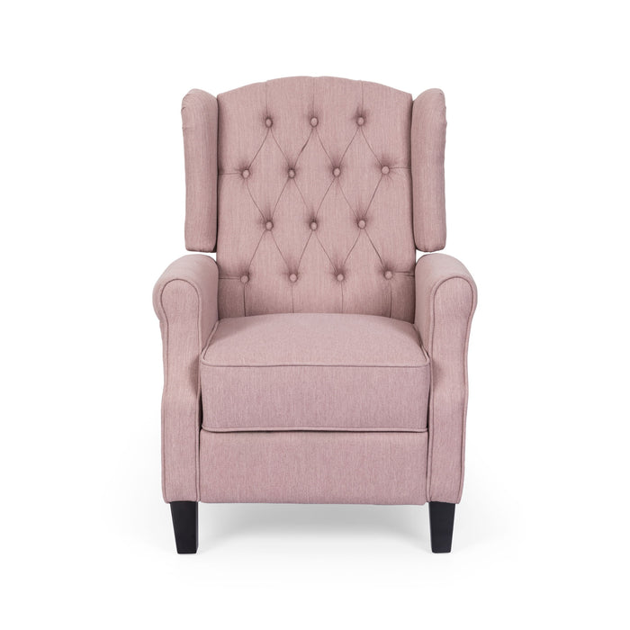 Wide Manual Wing Chair Recliner - Light Pink