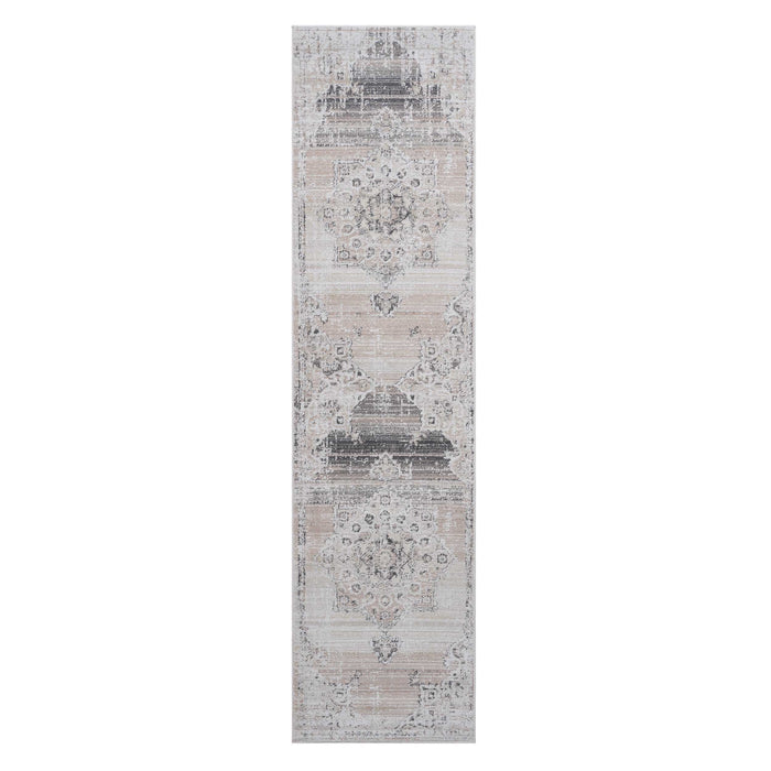 Payas - 2' x 8' Medallion Non-Shedding Living Room Bedroom Dining Home Office Stylish And Stain Resistant Area Rug - Cream / Beige