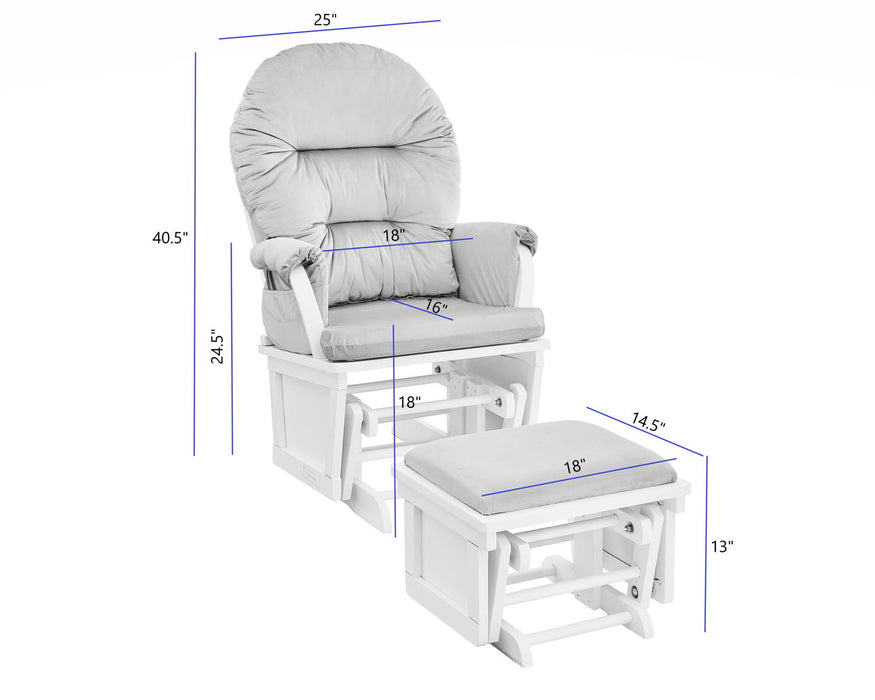 Madison - Glider And Ottoman - Gray