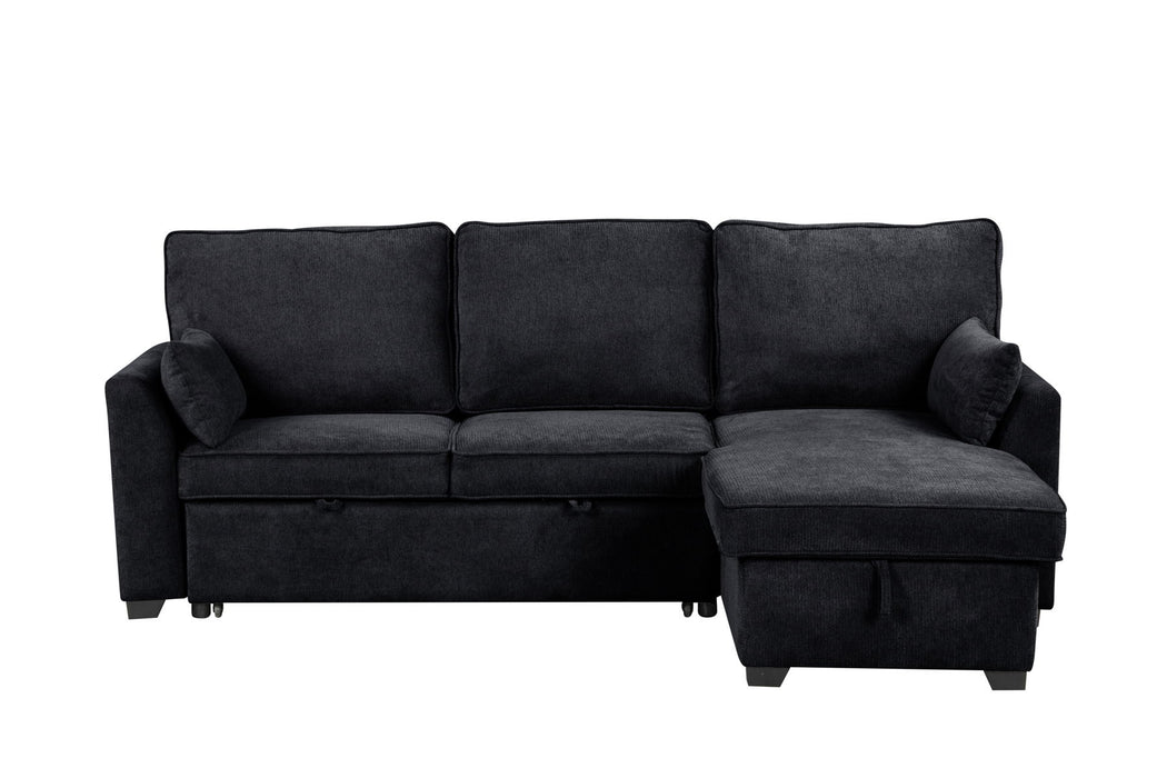 Ember - 92"W Fabric Sleeper Sectional with Reversible Storage Chaise