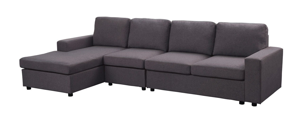 Dunlin - Sofa With Reversible Chaise - Dark Gray