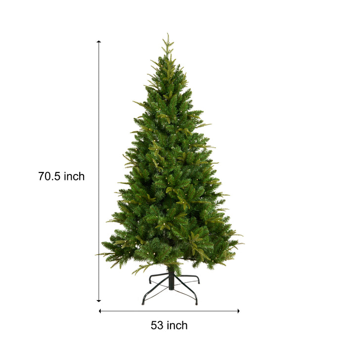 6-FT PVC Christmas Tree with 1079 Tips,260LED - Green