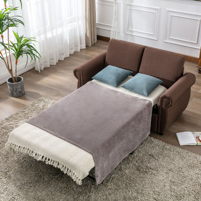 Orisfur Pull Out Sofa Bed Loveseat Sleeper With Twin Size Memory Mattress For Living Room Spaces