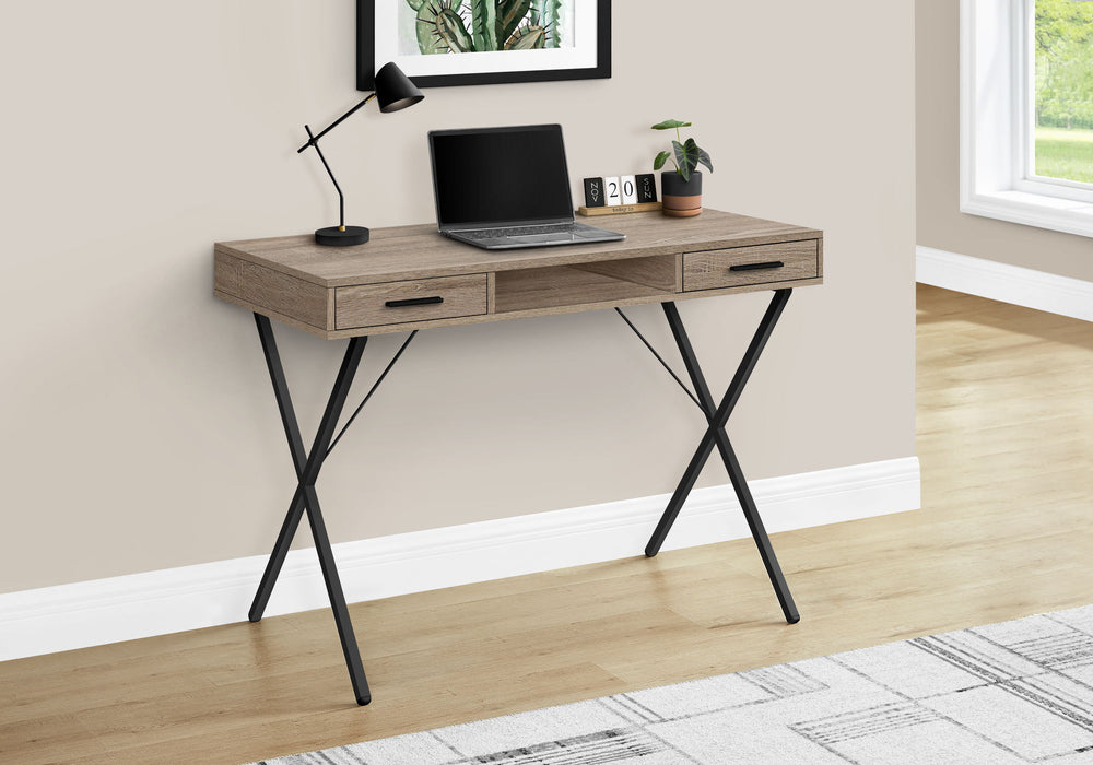 Computer Desk, Home Office, Laptop, Left Right Set-Up, Storage Drawers, Work, Contemporary, Modern - Taupe