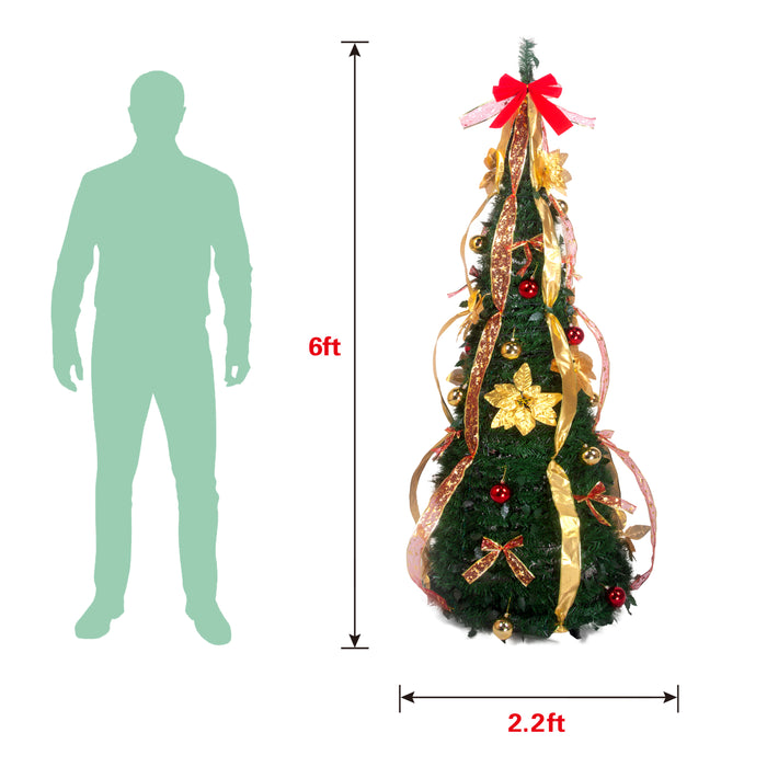 6 Ft Christmas Tree with  LED Lights - Green