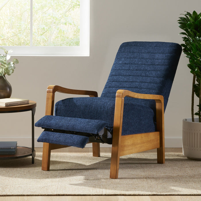 Fabric Wood Hand Manual Club Recliner