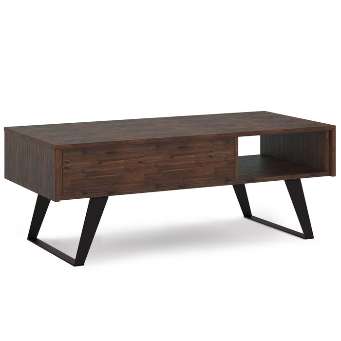 Lowry - Lift Top Coffee Table - Distressed Charcoal Brown