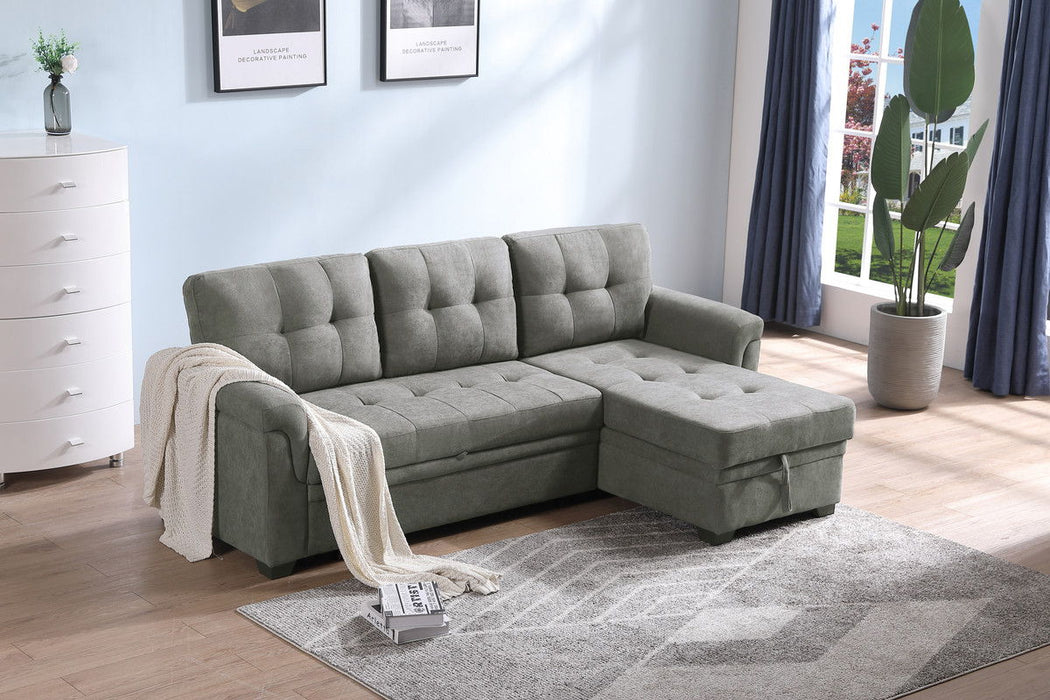 Connor - Fabric Reversible Sectional Sleeper Sofa Chaise With Storage