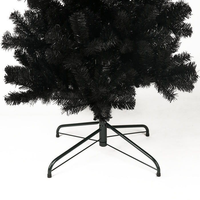 7.5FT Christmas Tree with Foldable Metal Stand - Black