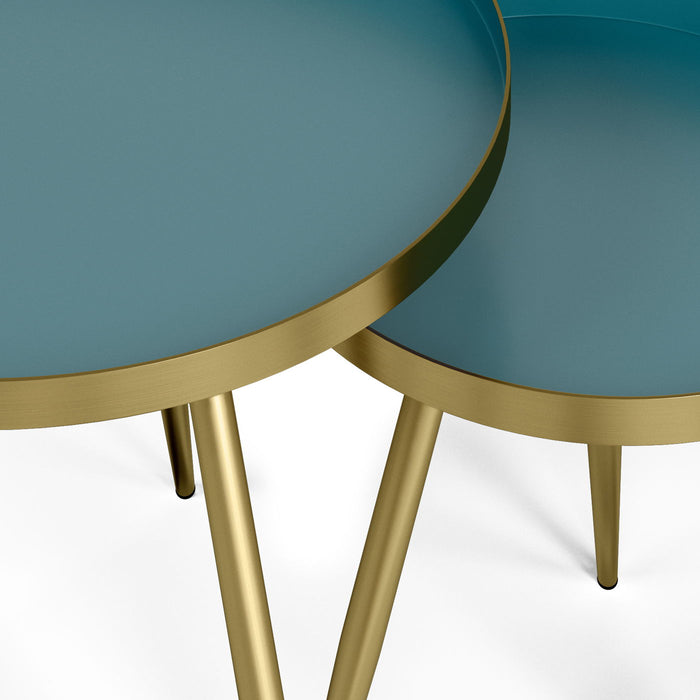 Weaton - 2 Pc Nesting Table - Teal